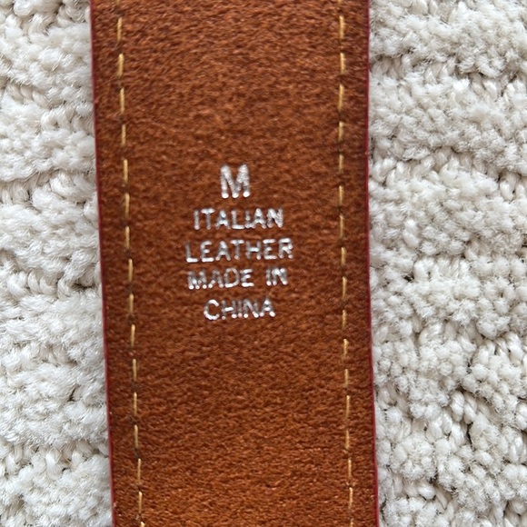 EXPRESS Distressed Red and Yellow Italian Leather Belt M - Picture 6 of 14